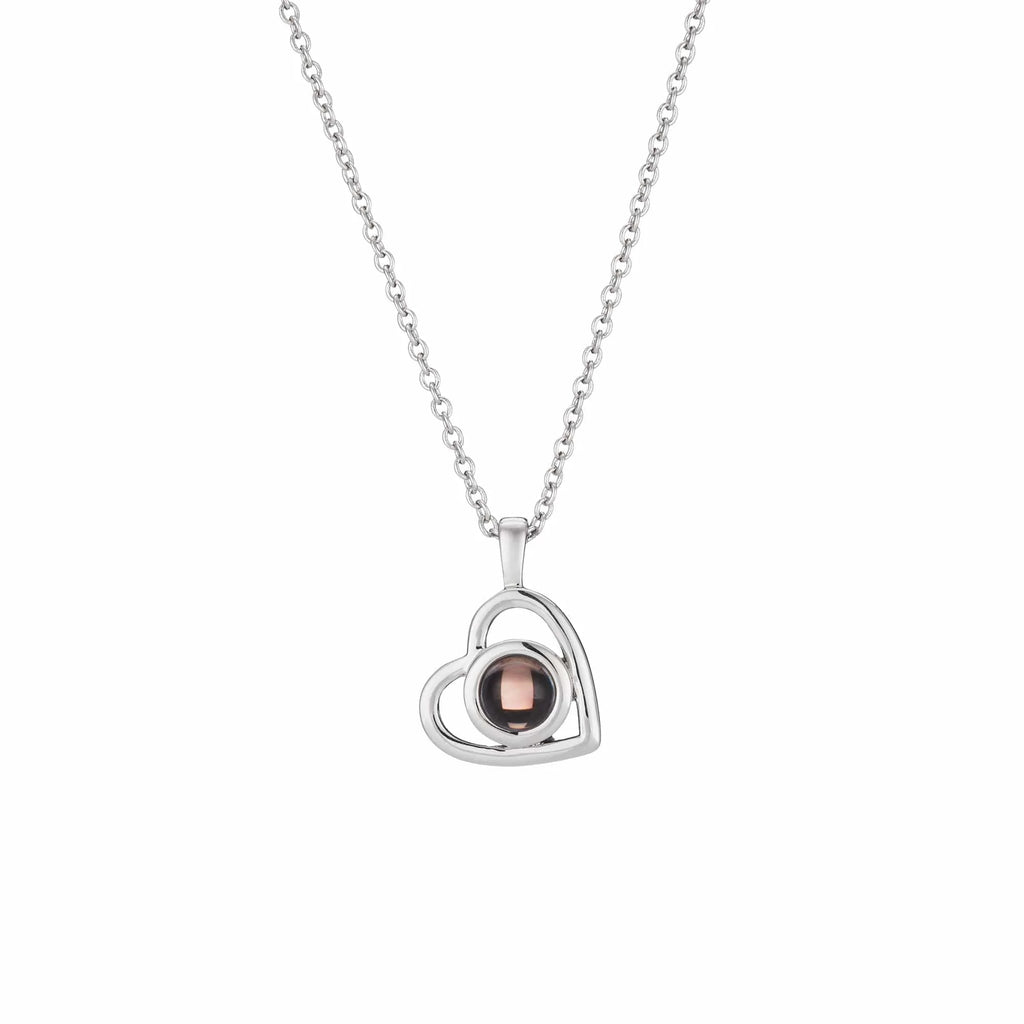 Collier Projection Photo Cachée Cœur Personnalisé